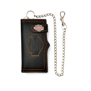 Billetera Harley Davidson Negra con Naranja